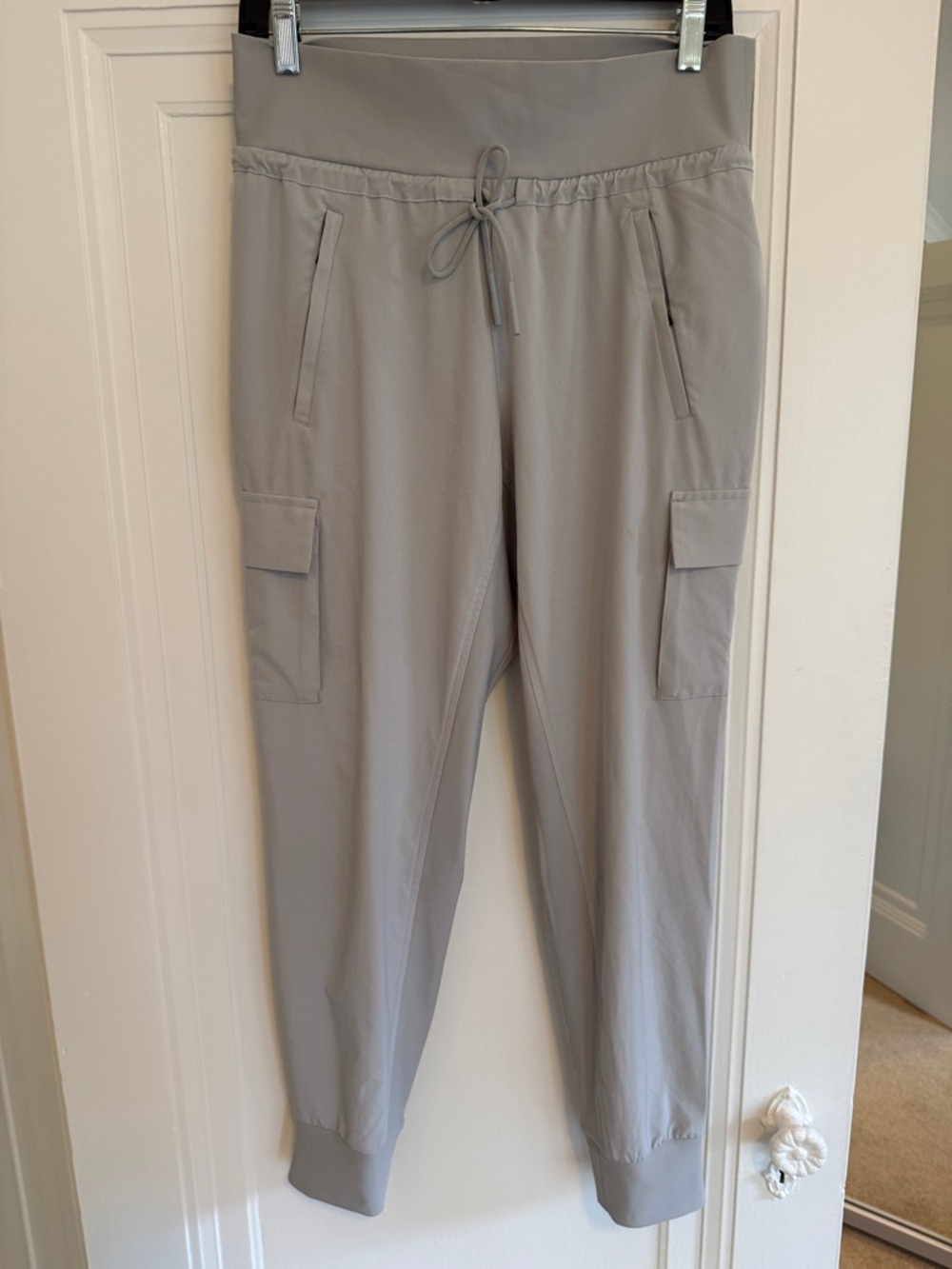 Athleta Gray Cargo Jogger Pants with Drawstring Waist